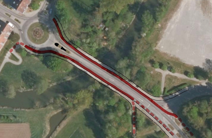<IMG> Radweg zwischen Kreisverkehr an der Glonnbrücke bis zum Philosphenweg