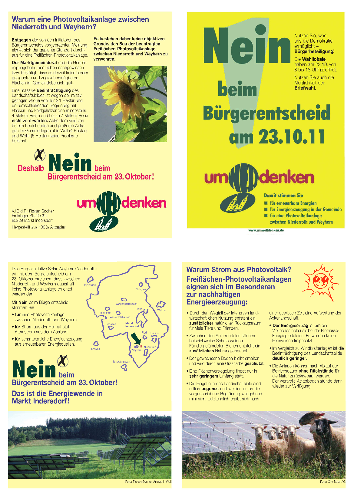 Flyer NEIN beim Bürgerentscheid